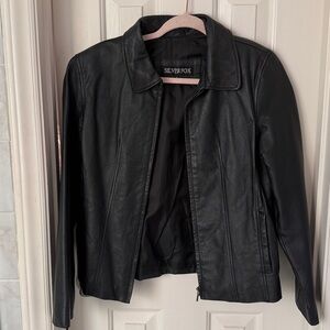 Silver Fox Women's Genuine leather jacket, Black leather Jacket, zip up leather
